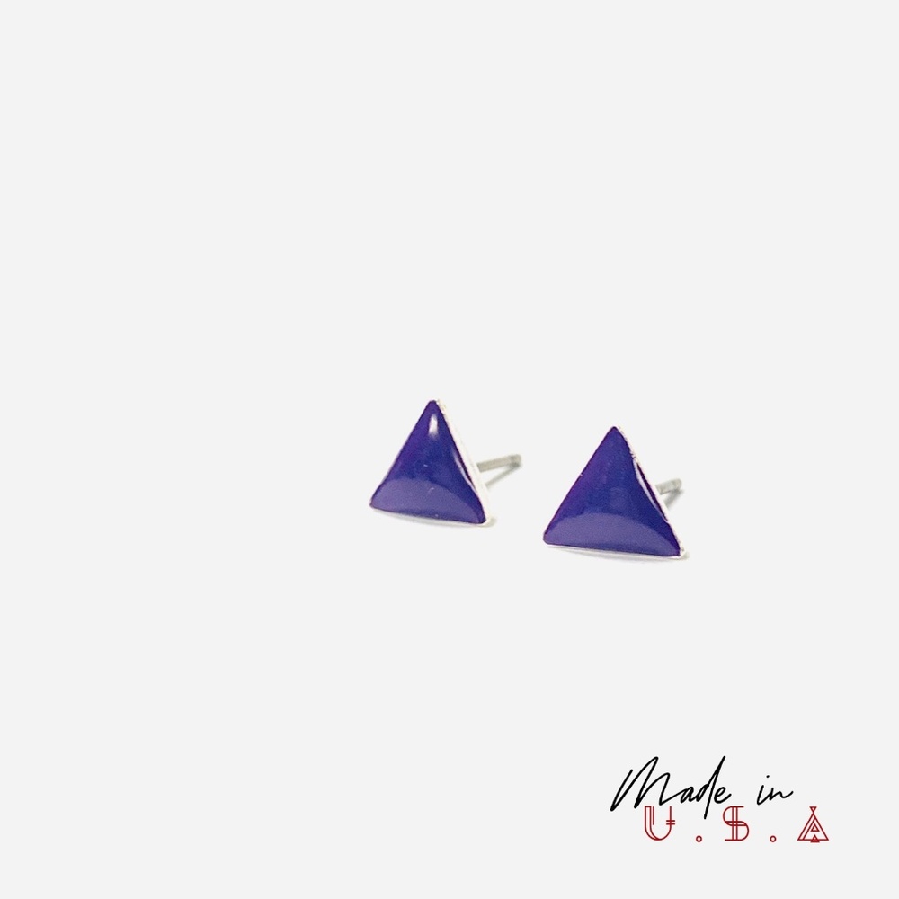 Petite Triangle Earrings - Royal Purple